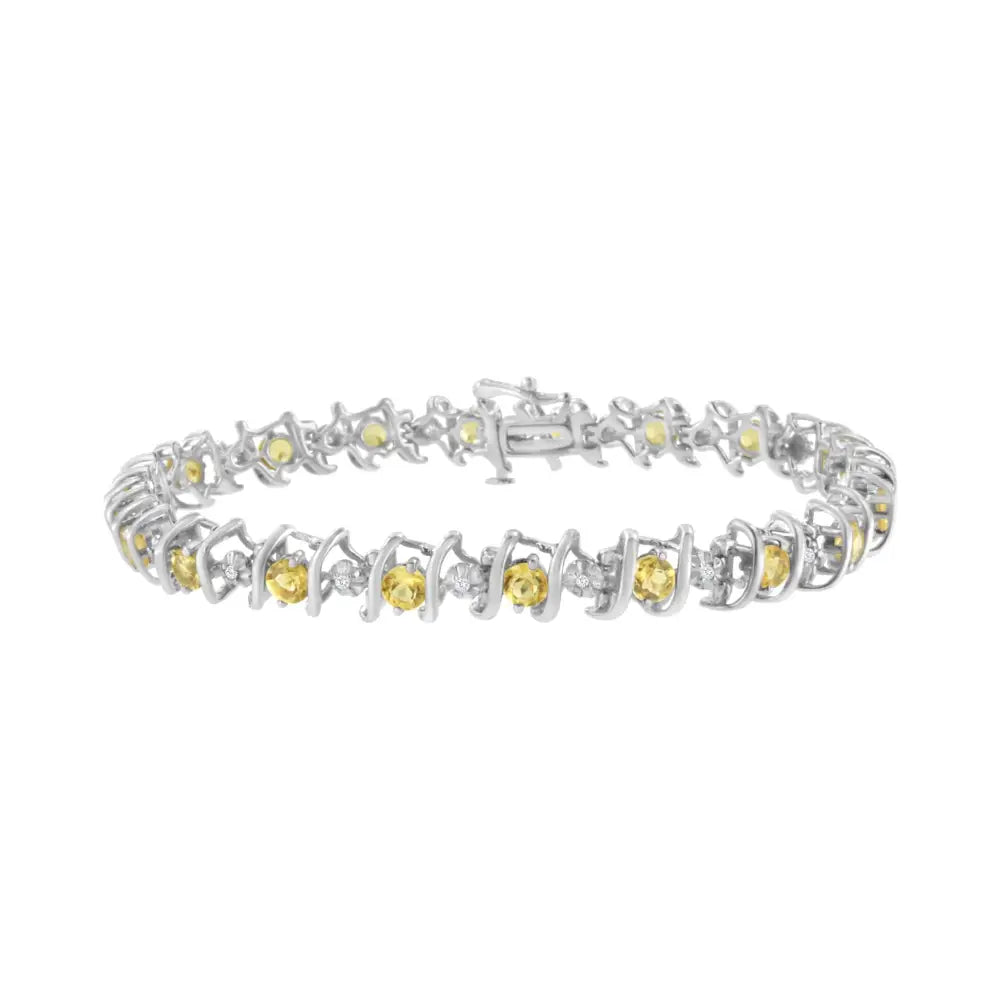 Elegant Sterling Silver Lab-grown Birthstone Diamond Tennis Bracelet