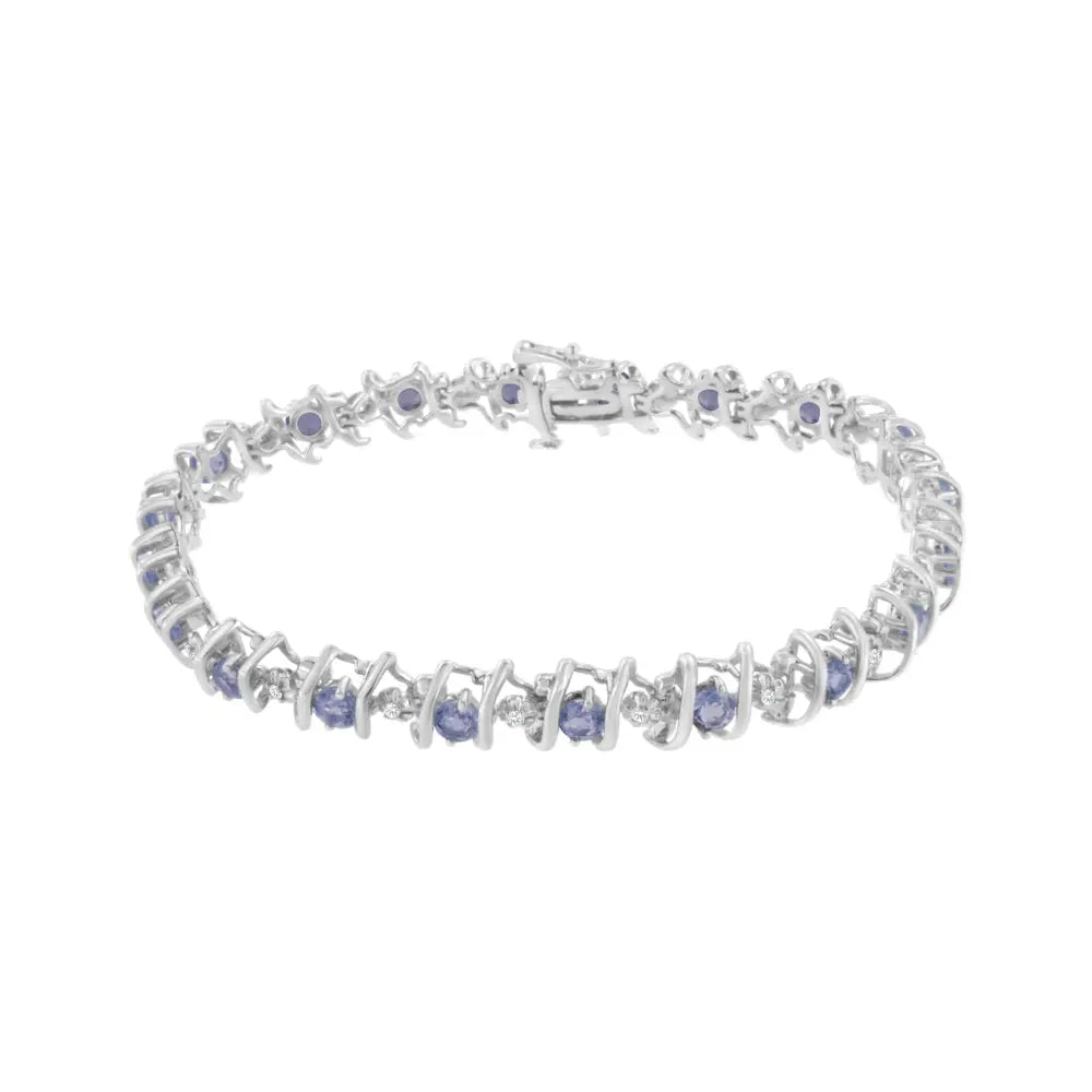 Elegant Sterling Silver Lab-grown Birthstone Diamond Tennis Bracelet