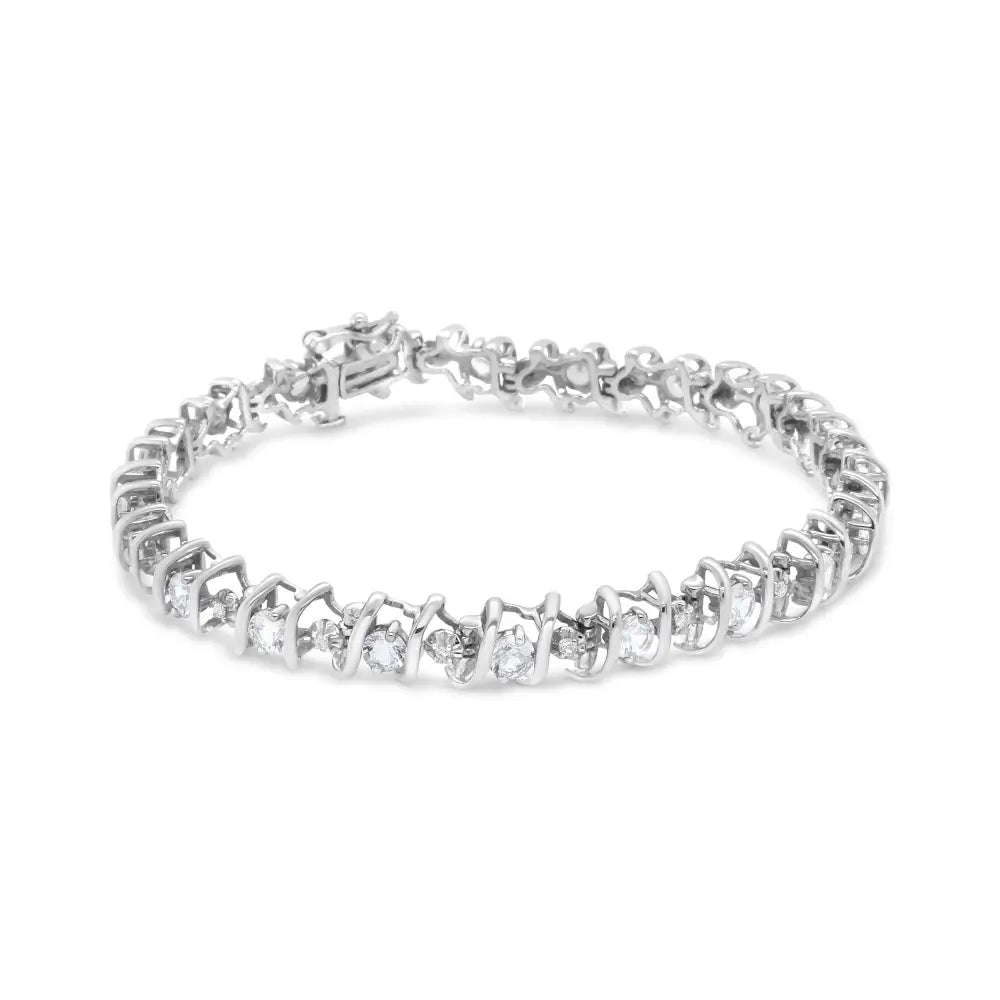 Elegant Sterling Silver Lab-grown Birthstone Diamond Tennis Bracelet