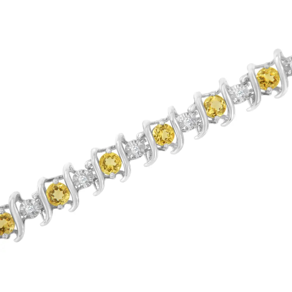 Elegant Sterling Silver Lab-grown Birthstone Diamond Tennis Bracelet