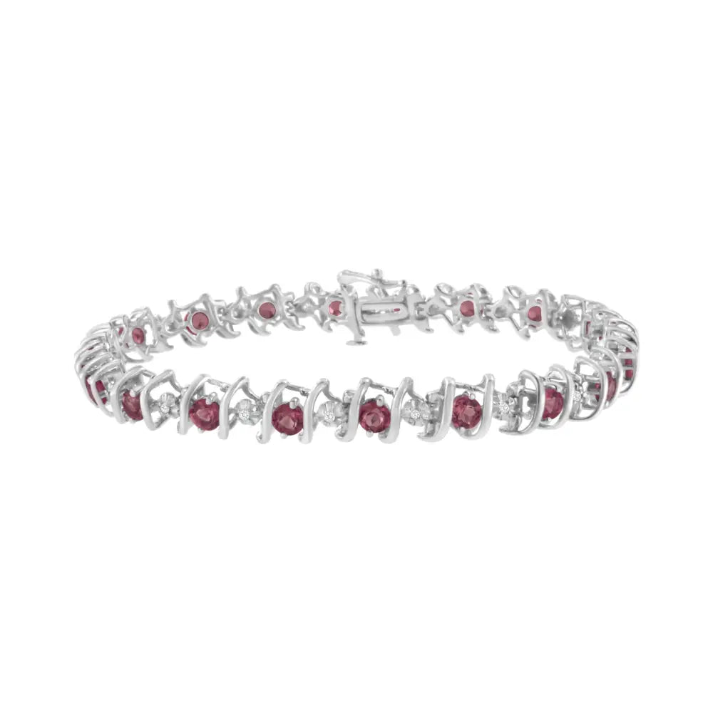 Elegant Sterling Silver Lab-grown Birthstone Diamond Tennis Bracelet