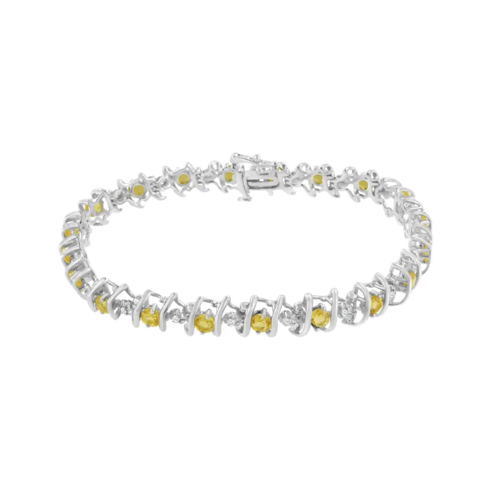 Elegant Sterling Silver Lab-grown Birthstone Diamond Tennis Bracelet