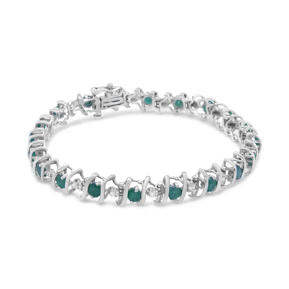 Elegant Sterling Silver Lab-grown Birthstone Diamond Tennis Bracelet