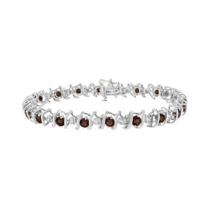 Elegant Sterling Silver Lab-grown Birthstone Diamond Tennis Bracelet