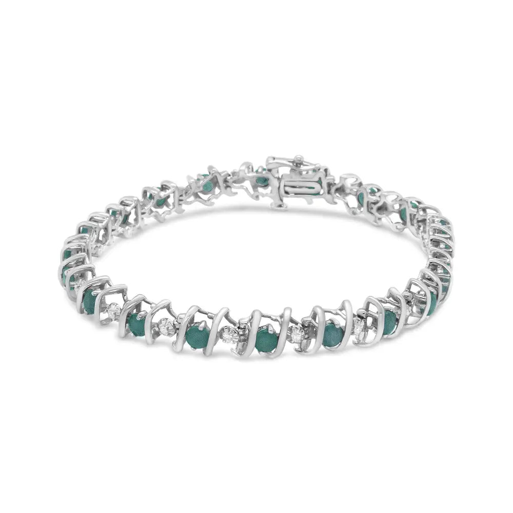 Elegant Sterling Silver Lab-grown Birthstone Diamond Tennis Bracelet