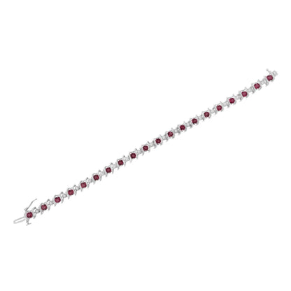 Elegant Sterling Silver Lab-grown Birthstone Diamond Tennis Bracelet