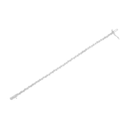 Elegant Sterling Silver Link Bracelet with Cttw Miracle-set Diamonds