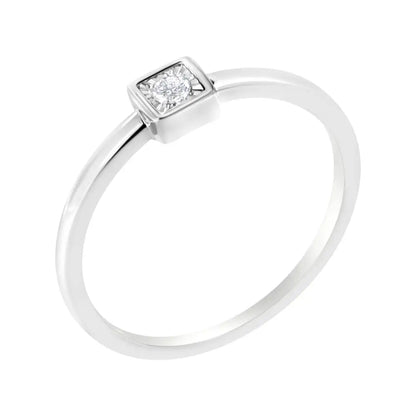 Elegant Sterling Silver Miracle-set Cushion Shaped Promise Ring