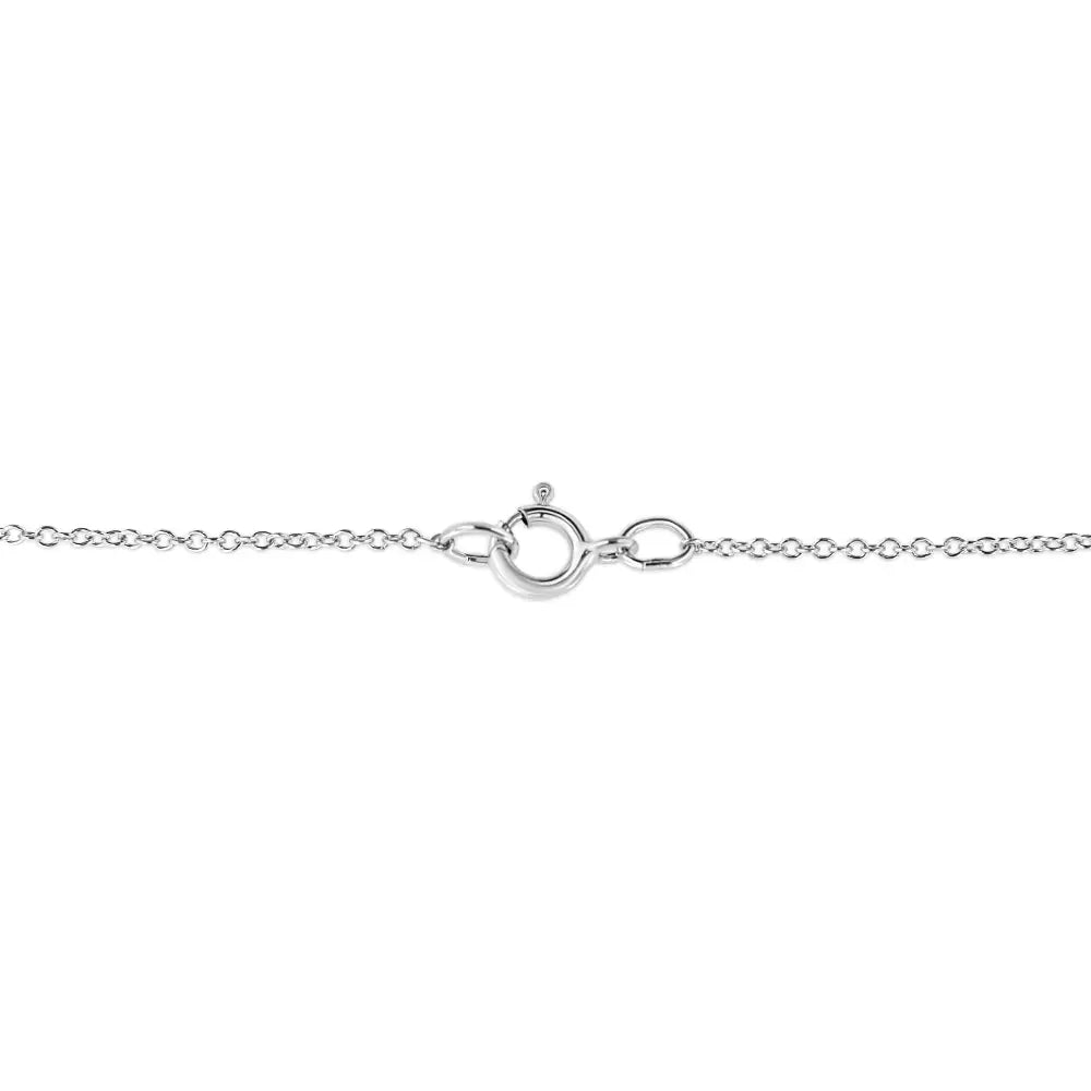 Elegant Sterling Silver Pave-set Diamond Accent Kite Shape Necklace