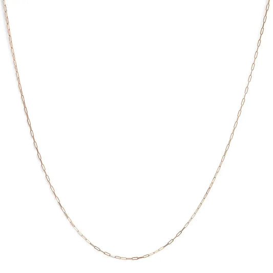 Elegant Unisex Solid 14k Gold Paperclip Chain Necklace in Various Lengths