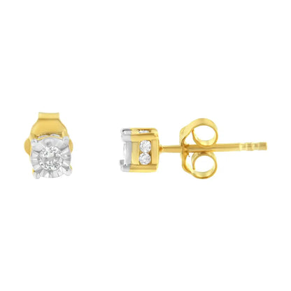 Elegant Yellow Plated Sterling Silver Diamond Stud Earrings for Every Occasion