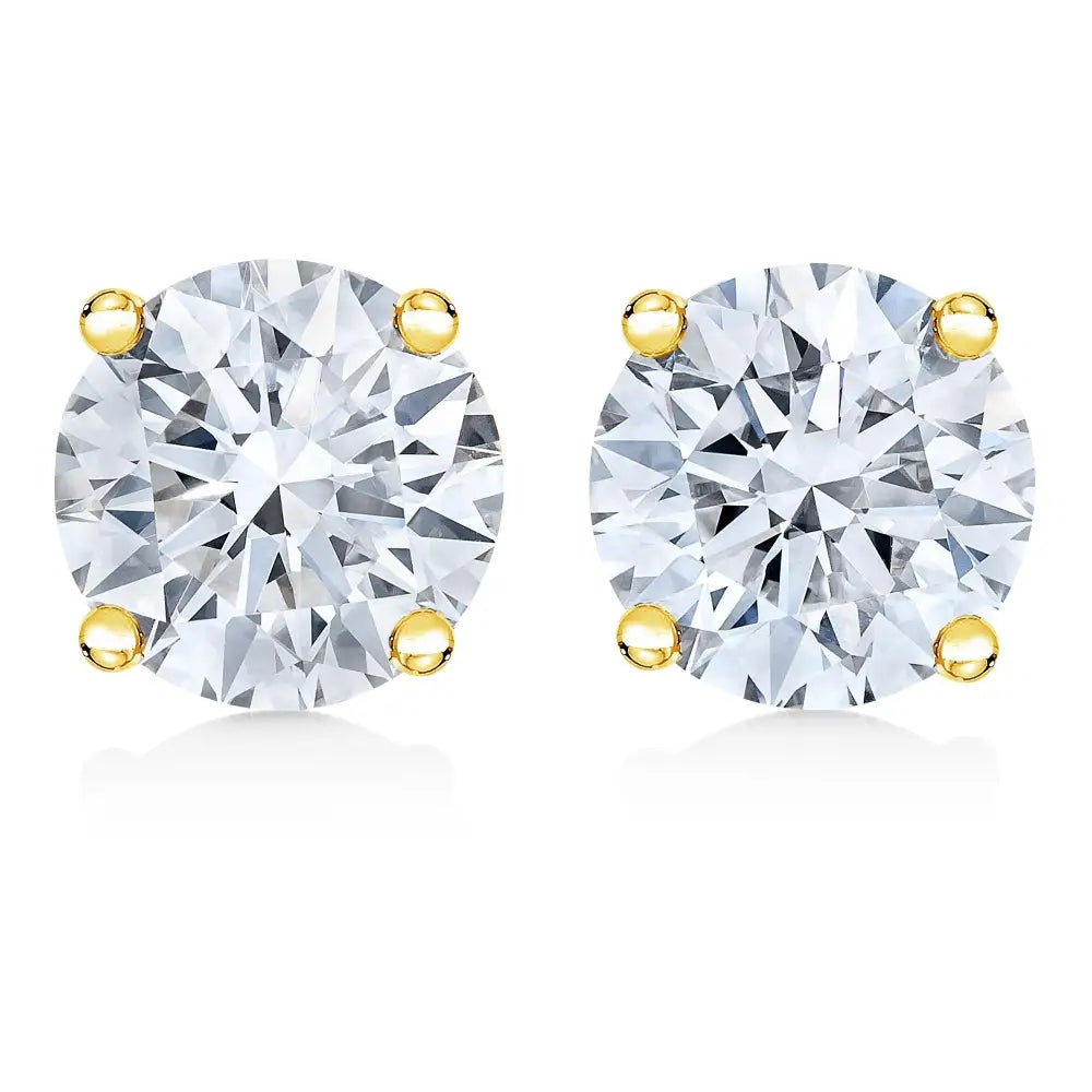 Elevate Elegance with 14k Gold Lab Grown Diamond Solitaire Stud Earrings