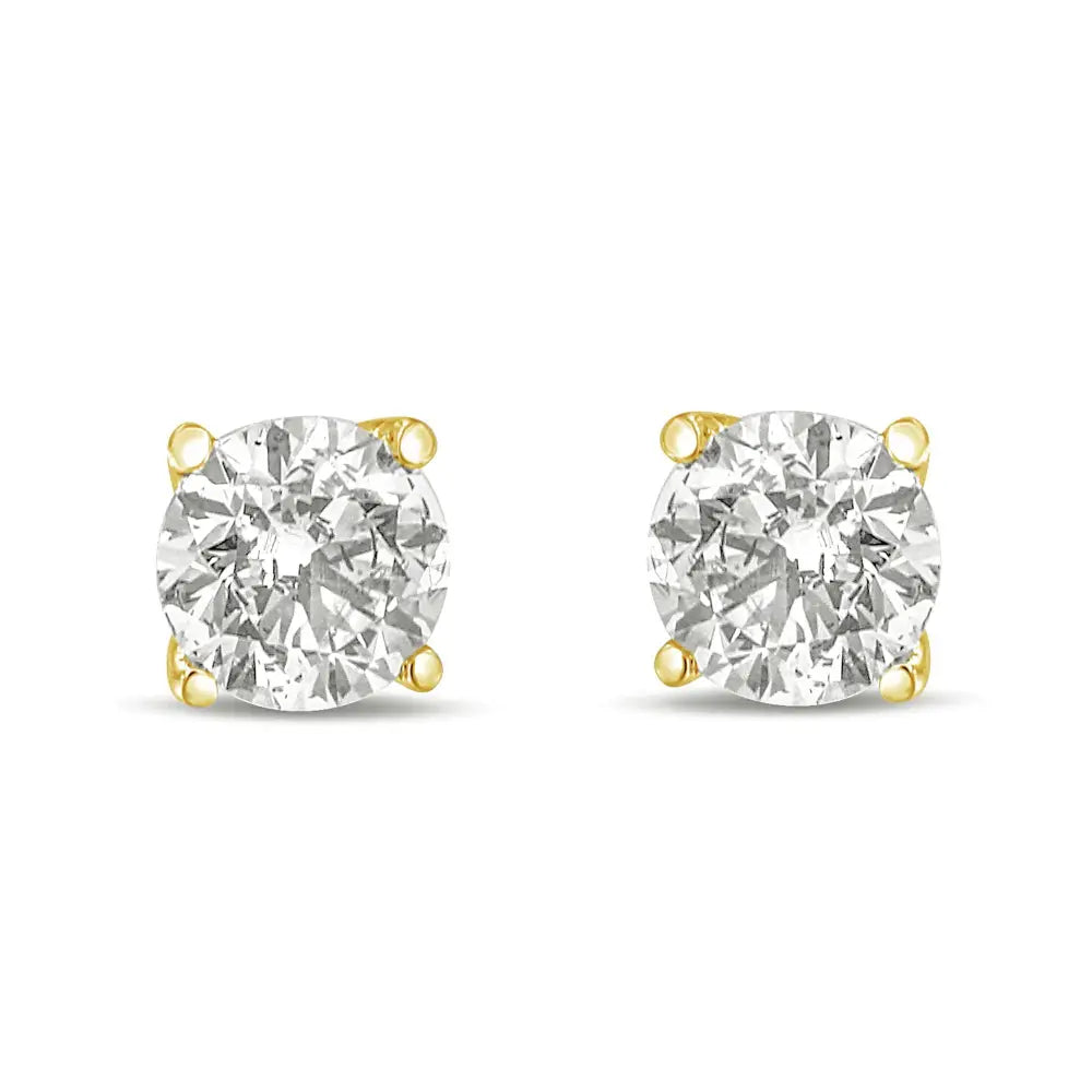 Elevate Elegance with 14k Gold Lab Grown Diamond Solitaire Stud Earrings