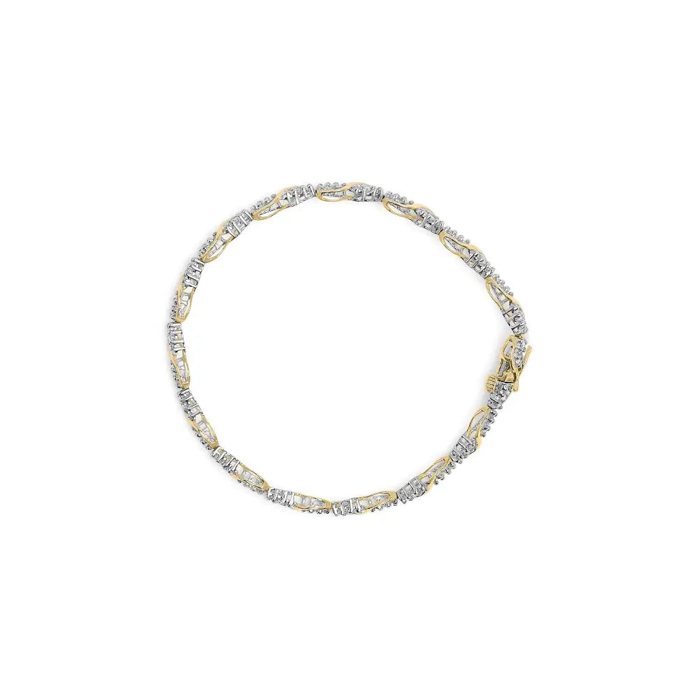 Elevate your Style with 10k Two-tone Gold Cttw Diamond Spiral Bracelet