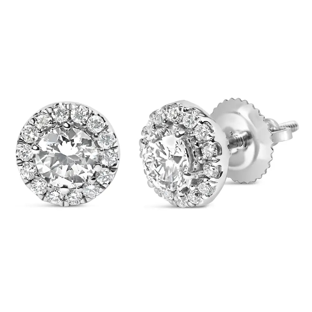 Elevate your Style with Lab-grown Diamond Halo Stud Earrings - 1.02