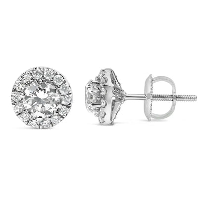 Elevate your Style with Lab-grown Diamond Halo Stud Earrings - 1.02