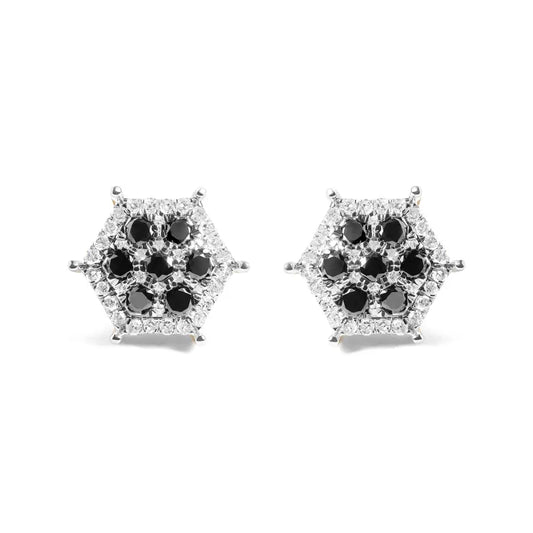 Elevate your Style with Men’s 10k Yellow Gold Treated Diamond Earrings