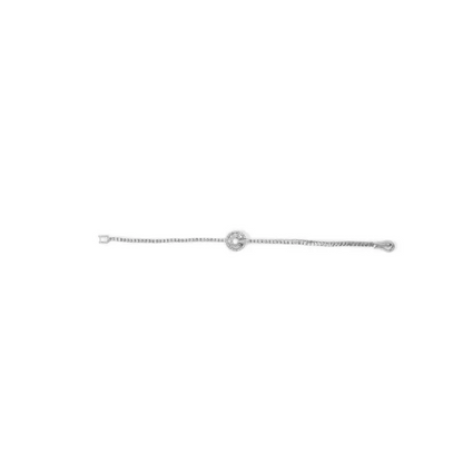 Enchanting 14k White Gold Classic Tennis Bracelet with Medallion Station