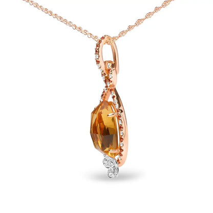 Enchanting Openwork Halo Pendant with Oval Yellow Citrine Delight