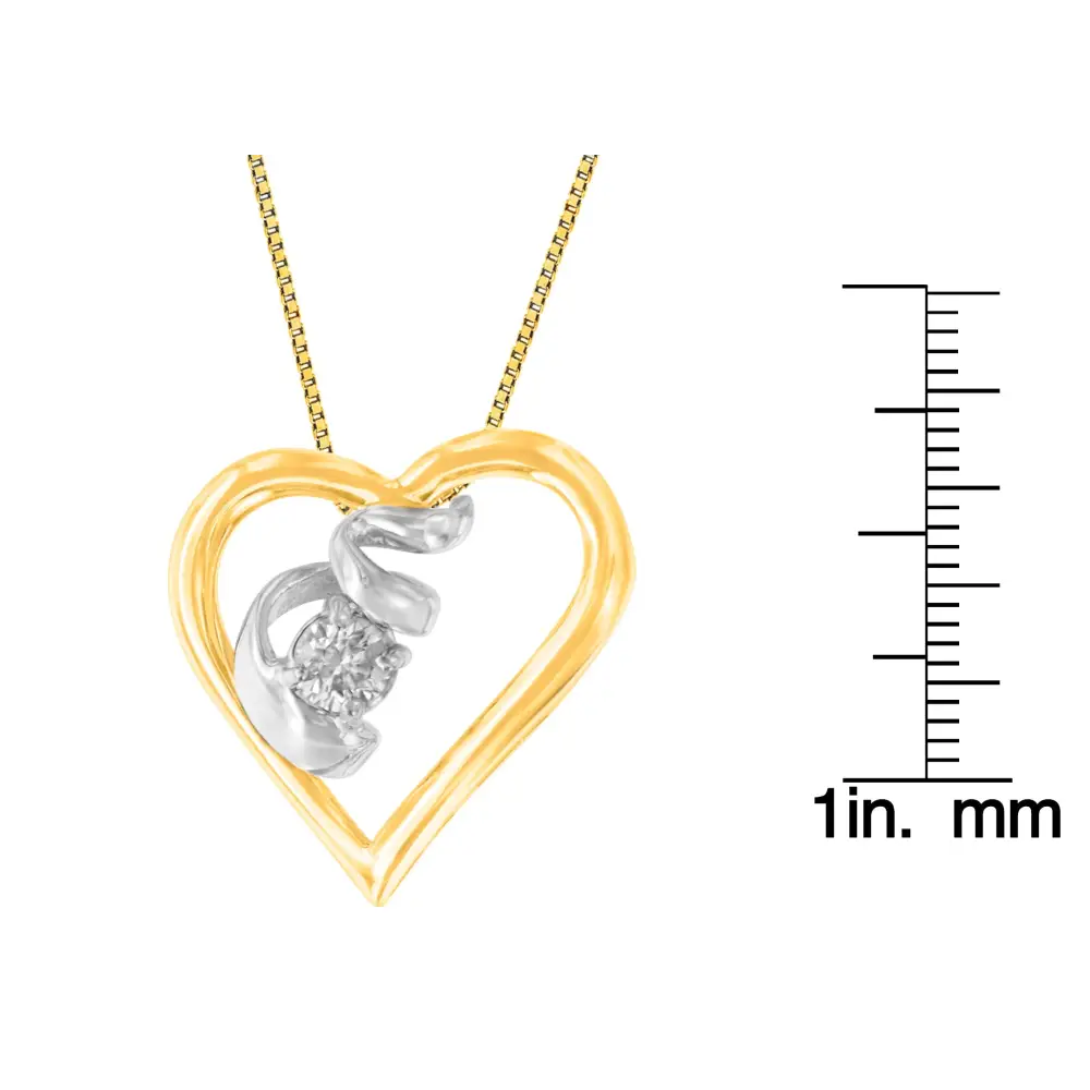 Espira 10k Two-tone Gold 1/10 Cttw Diamond Pendant Necklace (i-j I2-i3) - Fine Jewelry us Direct