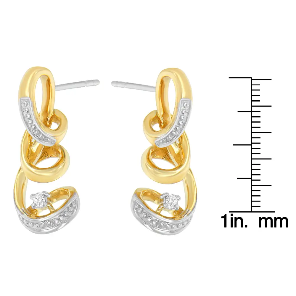 Espira 10k Two Tone Gold Round Cut Diamond Earring (0.05 Cttw J-k Color I2-i3 Clarity) - Fine Jewelry us Direct