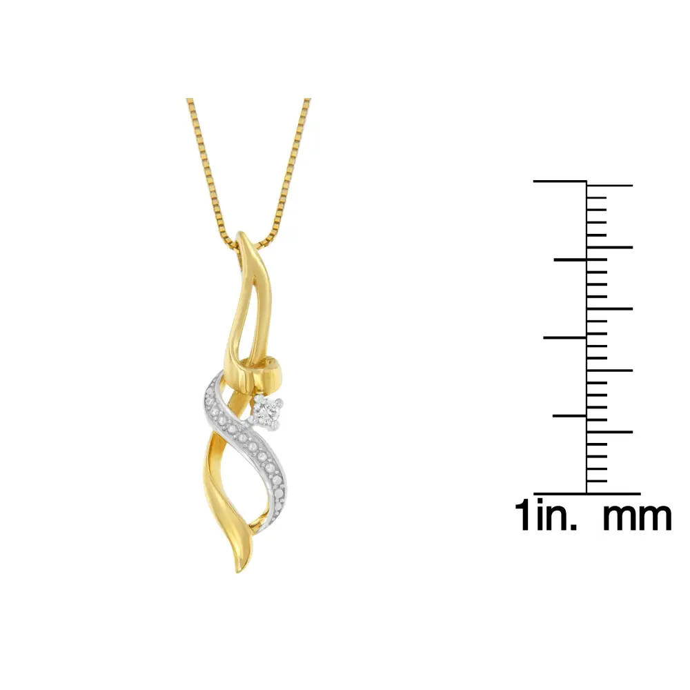 Espira 10k Yellow Gold 1/20 Cttw Round Cut Diamond Accent Swirl Pendant Necklace (h-i I1-i2) - Fine Jewelry us Direct