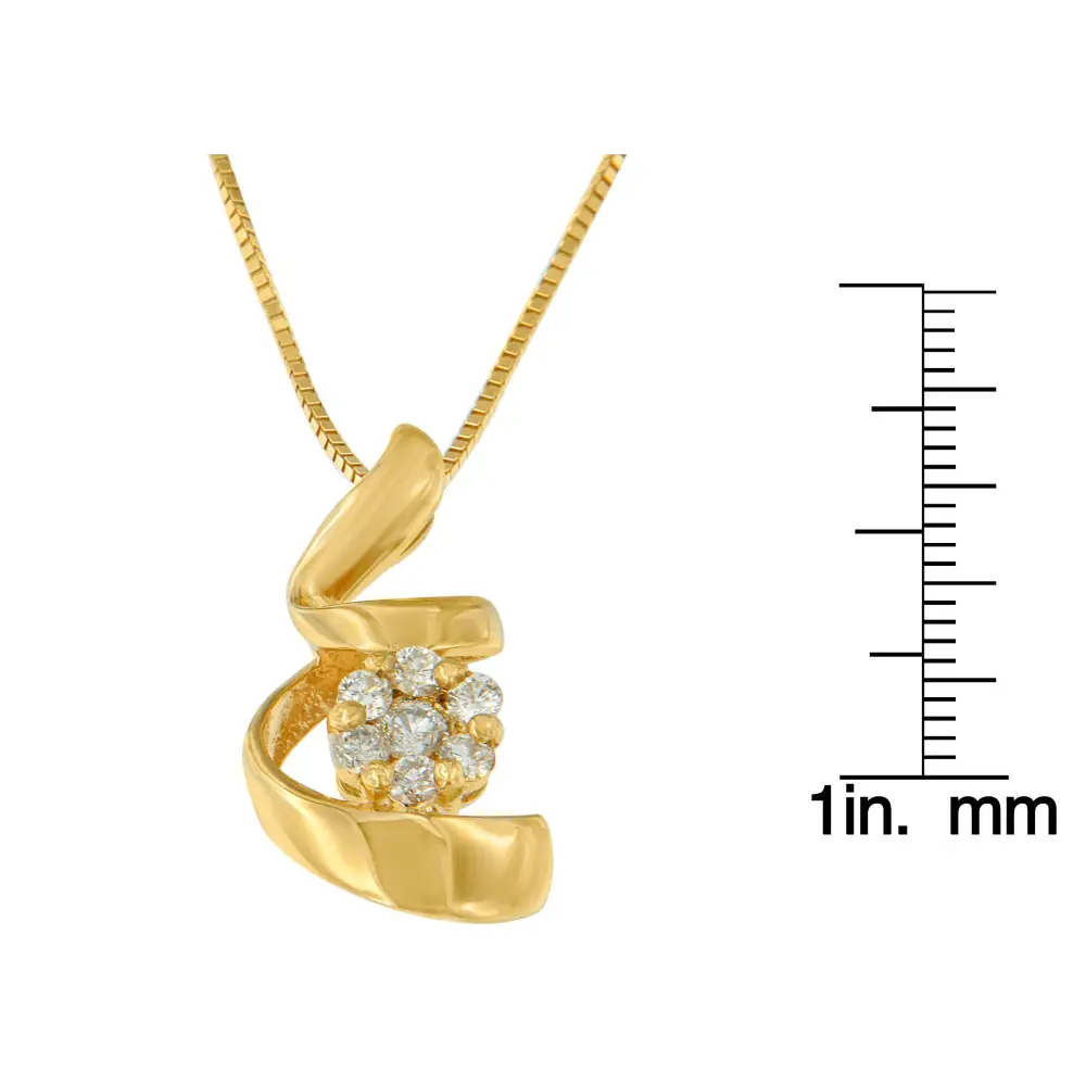 Espira 10k Yellow Gold 1/4 Cttw Diamond Spiral Pendant Necklace (i-j I2-i3) - Fine Jewelry us Direct