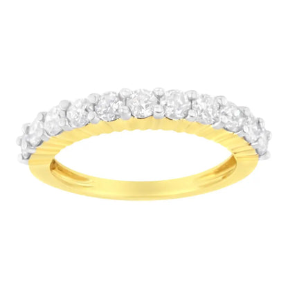 Exquisite 1.0 Cttw Diamond 10k Yellow Gold Prong Set Fluted Band Ring