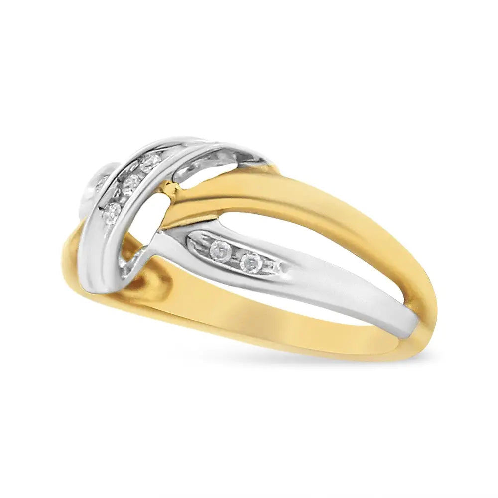 Exquisite 10k Gold Cttw Round-cut Diamond Bypass Ring - 7