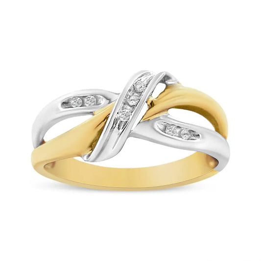 Exquisite 10k Gold Cttw Round-cut Diamond Bypass Ring - 7