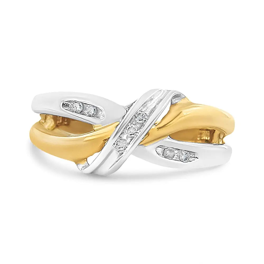 Exquisite 10k Gold Cttw Round-cut Diamond Bypass Ring - 7