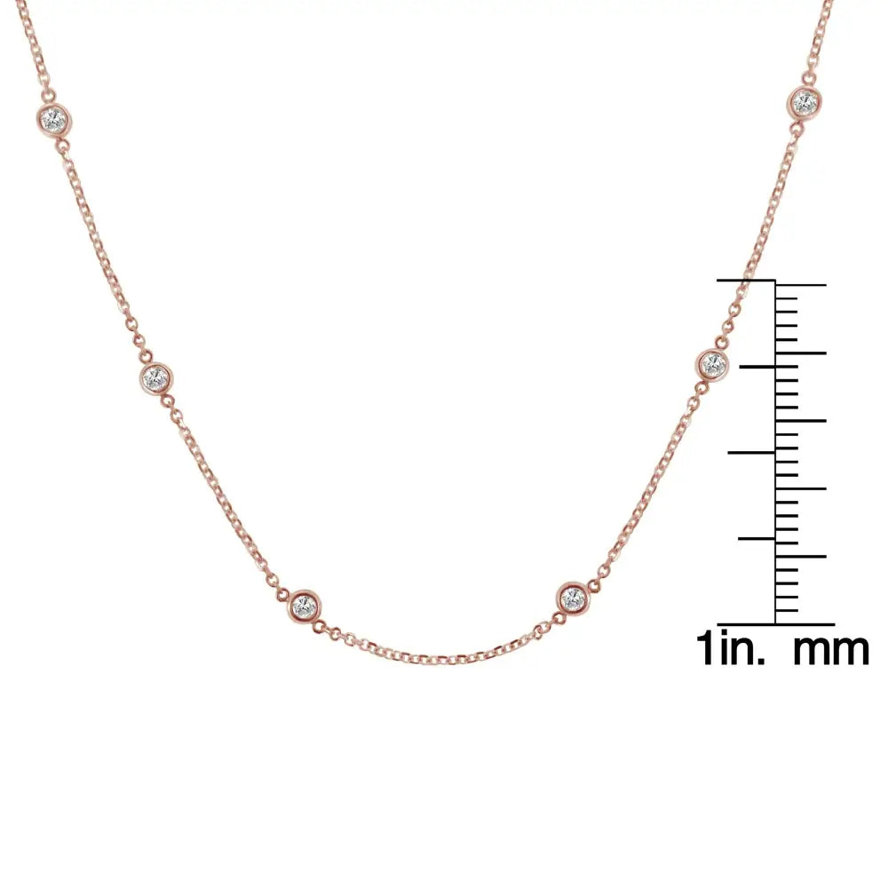 Exquisite 10k Gold Diamond Station Necklace with Stunning Brilliance