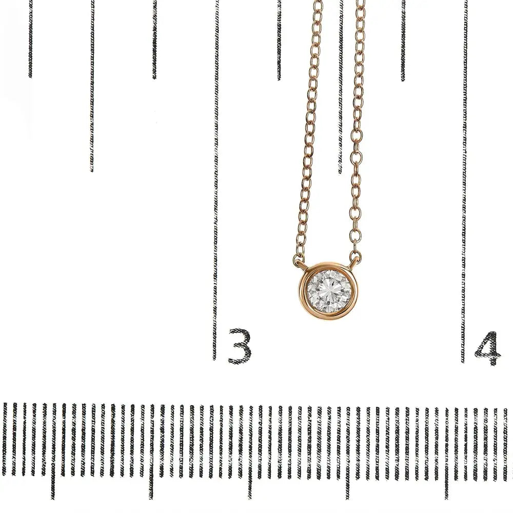 Exquisite 10k Gold Round Brilliant-cut Diamond Pendant Necklace