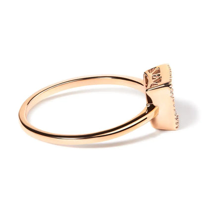 Exquisite 10k Rose Gold Princess Cut Diamond Composite Ring