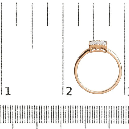 Exquisite 10k Rose Gold Princess Cut Diamond Composite Ring