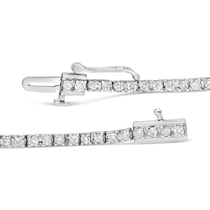 Exquisite 10k White Gold Classic Diamond Tennis Bracelet with 2.0 Cttw