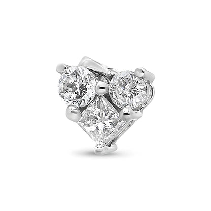 Exquisite 10k White Gold Heart Shaped Pendant with Cttw Diamonds