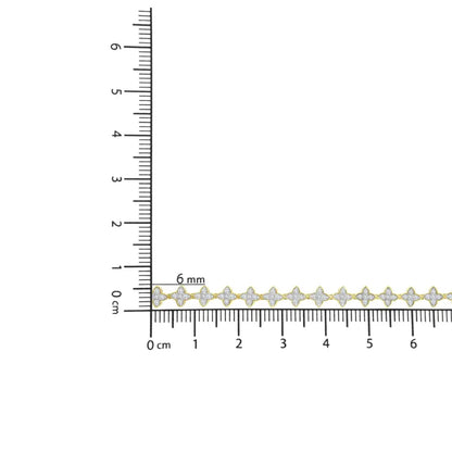 Exquisite 10k Yellow Gold 2.0 Cttw Round-cut Diamond Leaf Clover Link Bracelet