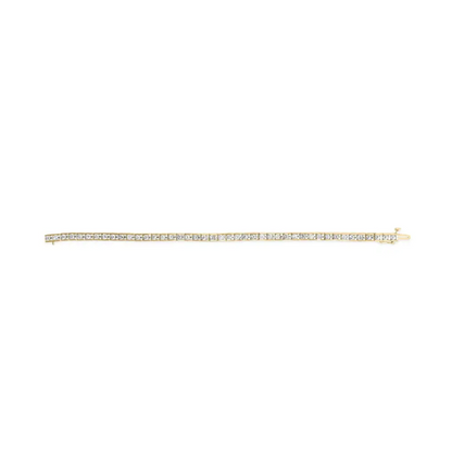 Exquisite 10k Yellow Gold Channel Set Round Diamond Tennis Bracelet