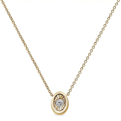 Exquisite 10k Yellow Gold Pendant Necklace with Cttw Miracle Set Diamonds