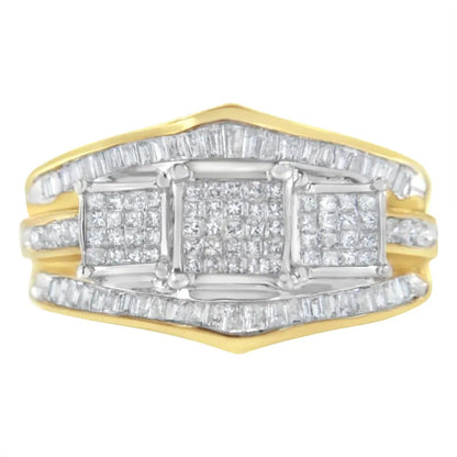 Exquisite 10kt Two-toned Gold Diamond Ring with Si1-si2 Clarity