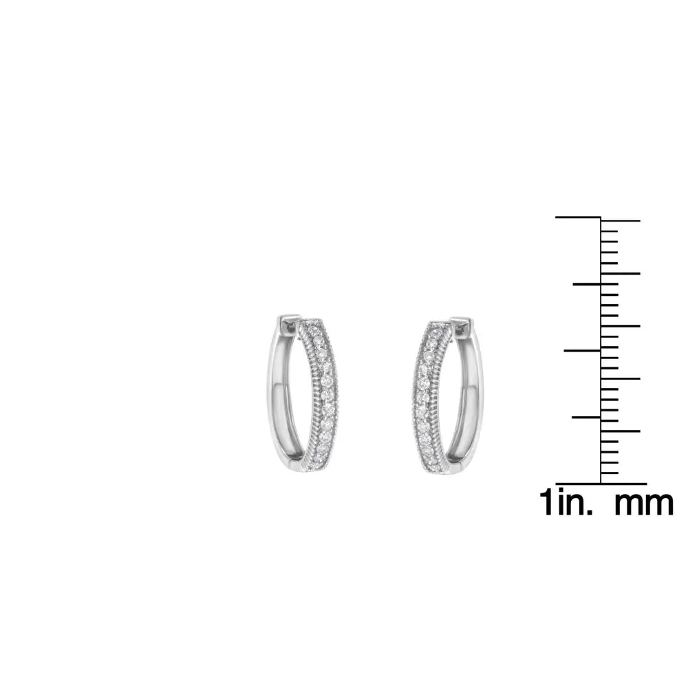 Exquisite 10kt White Gold Diamond Hoop Earrings with Sparkling Brilliance