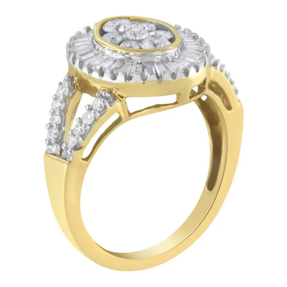 Exquisite 10kt Yellow Gold Diamond Cocktail Ring with Radiant Brilliance - 7