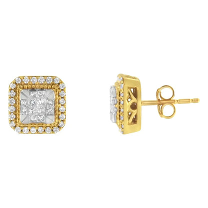 Exquisite 10kt Yellow Gold Diamond Stud Earrings for Timeless Elegance