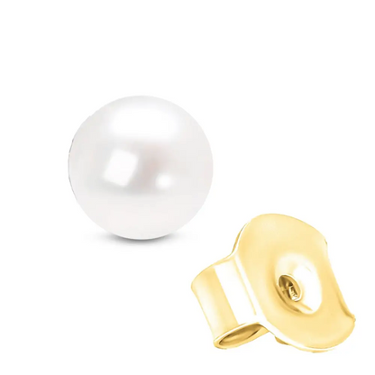 Exquisite 14k Gold Saltwater Akoya Cultured Pearl Stud Earrings