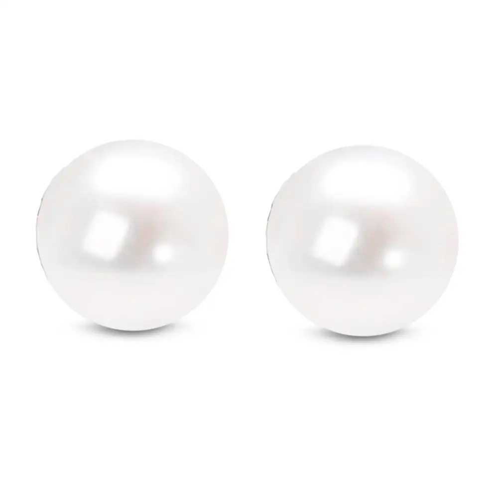 Exquisite 14k Gold Saltwater Akoya Cultured Pearl Stud Earrings