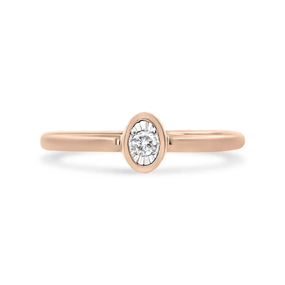 Exquisite 14k Rose Gold Plated Sterling Silver Cttw Miracle Set Ring