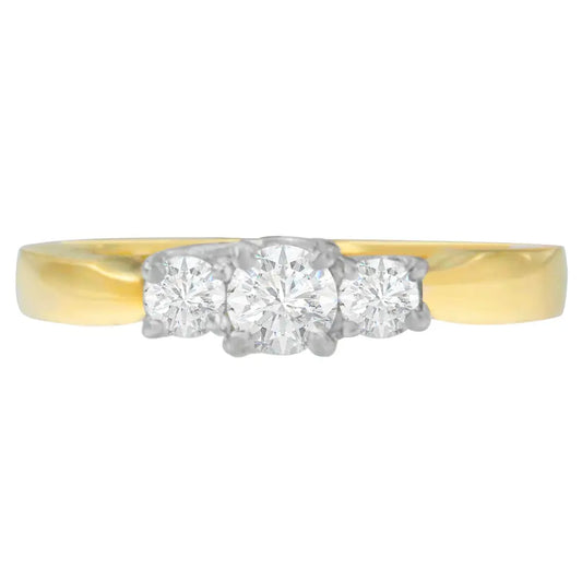 Exquisite 14k Two-toned Gold Half Carat Round-cut Diamond Ring - Rings/fashion/