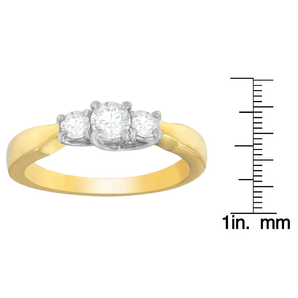 Exquisite 14k Two-toned Gold Half Carat Round-cut Diamond Ring - Rings/fashion/