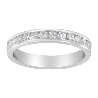 Exquisite 14k White Gold 1/2 Cttw Diamond Band Ring Elegance - 7